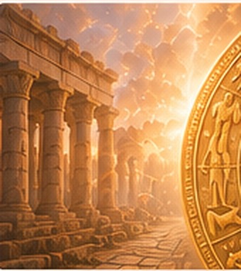 Golden ancient Egyptian temple