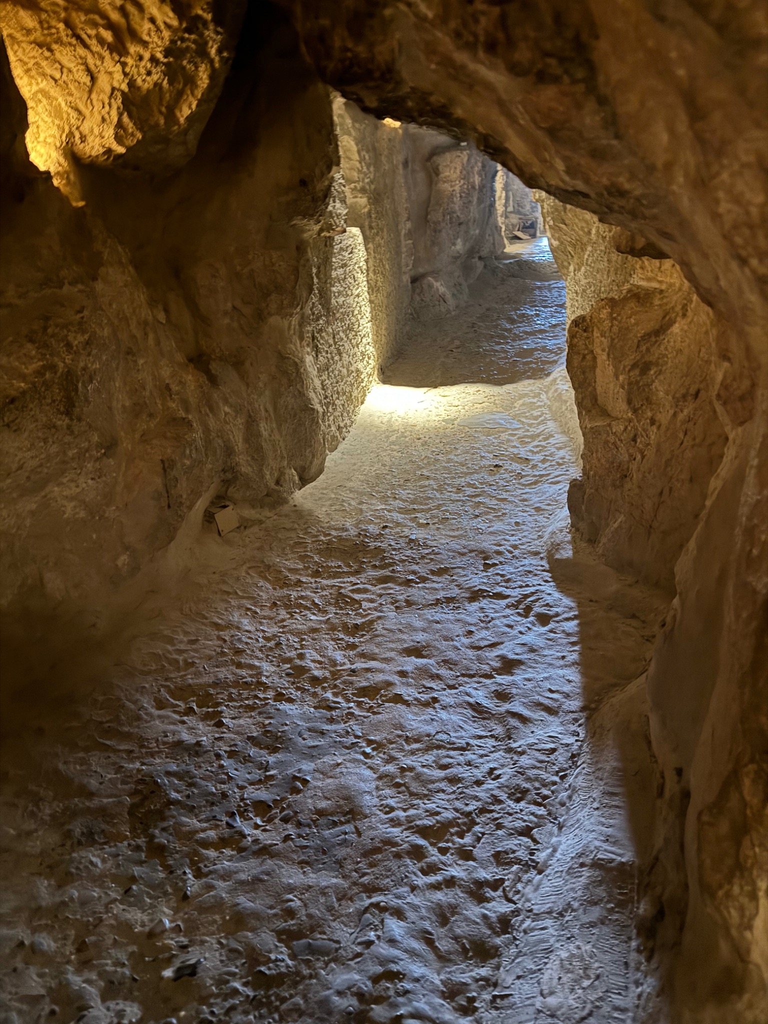 Light entering an ancient rock-cut passage